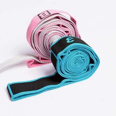 China Custom Strength Training Polyester Elastic Yoga Strap For Stretching Durable Women Fitness Yoga Strap for sale