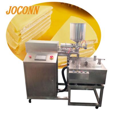 China Easy Operation High Efficiency Durian Melaleuca Cake Sandwich Cream Dosing Coating Machine/Egg Pancakes Layer Cake Surface Batter Sauce Tarping Coating Machine for sale