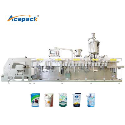 China Horizontal Corner Milk Juice Sauce Packing Filling Beverage Spout Valve Doypack Stand Pouch Mayonnaise Machine for sale