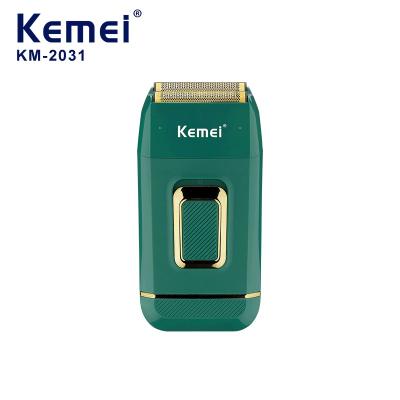 China 2021 New Kemei Twin Blade USB Rechargeable Waterproof Cool Men's Electric Shaver KEMEI KM-2031 for sale