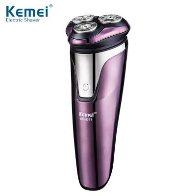 China Triple Blade Kemei KM-5281 Electric Shaver Cordless Body Wash 3 Knife Rotary Razor for sale