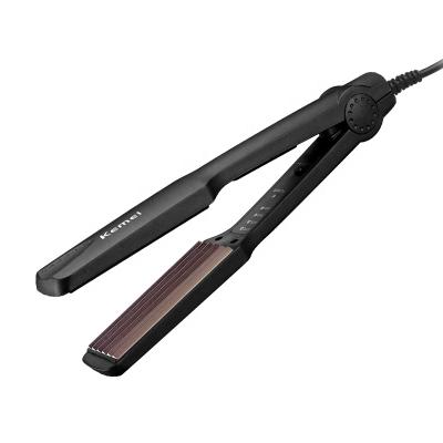 China Hot Sale 2 in 1 Hair Straightener Curler, Kemei Hair Straightener Ceramic Curling Km-332 Car Irons for sale