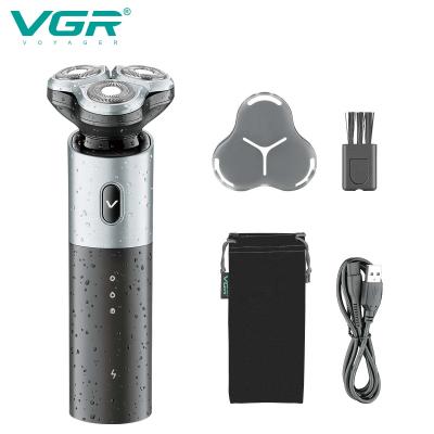 China Triple blade VGR barbeador V-343 IPX7 electric waterproof professional washable razor for men with LED display for sale