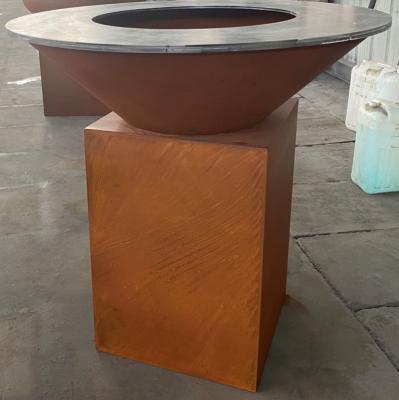 China Stocked 100cm Diameter Fire Pit Bowl With Steel Base for sale