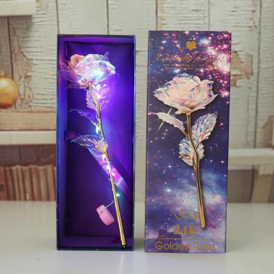 China Gift New Arrive 24k Gold Foil Rose Artificial Eternal Flower Birthday Gift Mother's Day Creative Gift for sale