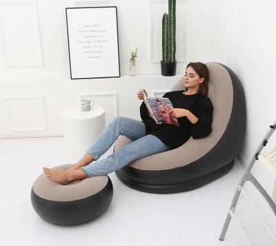 China Factory Price Inflatables Sofa Bed Movie Chair Lounge Sofas Compressor With Pedals Inflatable Lazy Silla for sale