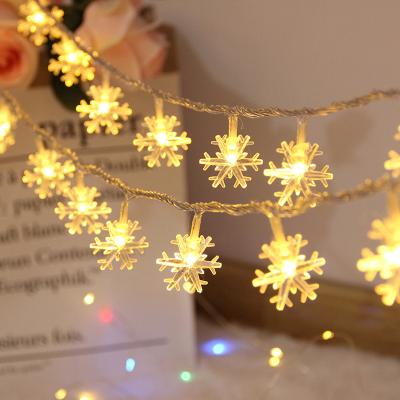 China Plastic + LED Light Merry Christmas Tree Garland Home Decor Ornament Party Decoration Supplies Christmas Gift LED Snowflake Christmas String Light for sale