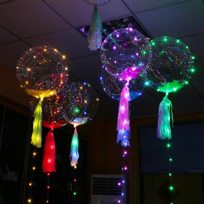 China Wholesale Gift Toy Christmas Wedding Party Decoration Led Bobo Balloon With Led String Light Balloons for sale