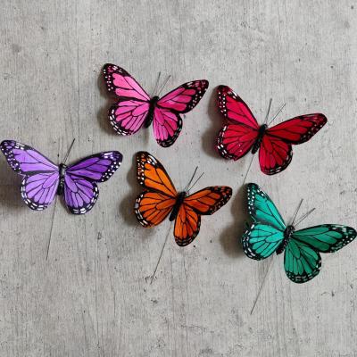 China Simulation Butterfly Hand-crafted Monarch Butterfly Artificial Butterfly Feather Material for Wedding Decorations and Wall Decorations for sale