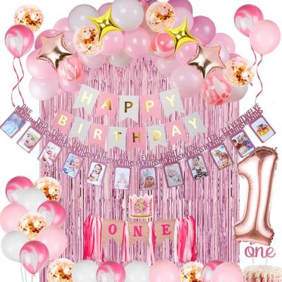 China Gift Toy Hot Sale 32 Inch Movie Number Balloon Girl Boy Birthday Banner Crown Hat Aluminum Cake DIY Party Decoration Set for sale