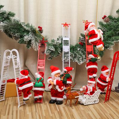 China Hot Selling Santa Claus Christmas Decoration Kids Toys Electric Climbing Beads Christmas Gifts for sale