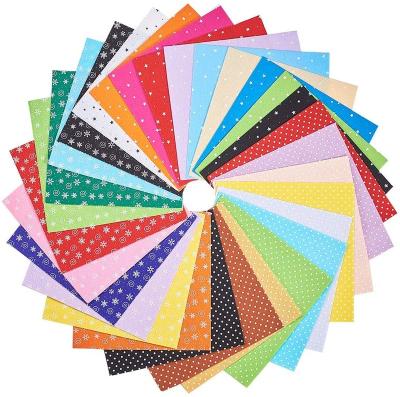 China DIY Breathable Polyester Patterned Felt Fabric Squares Sheets Assorted Colors For Chrismas Crafts, 1mm Thick for sale