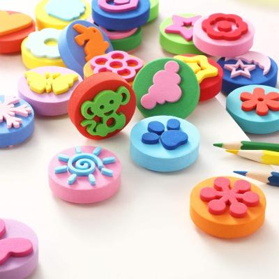 China EVA Painting Sponges Foam Painting Environmental Material Punching Sponge Double Side Punching Paint Drawing Sponges For Kids for sale