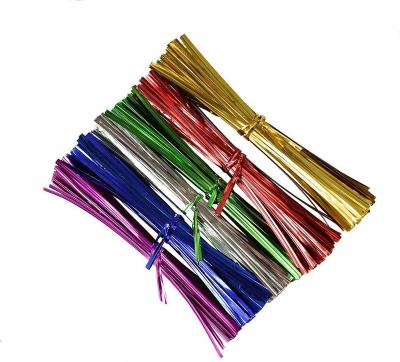 China Flowers gift balloon candy and vegetable cake gift twist tie candy bag packing lollipop dessert accessories 8CM colorful yarn bundle for sale