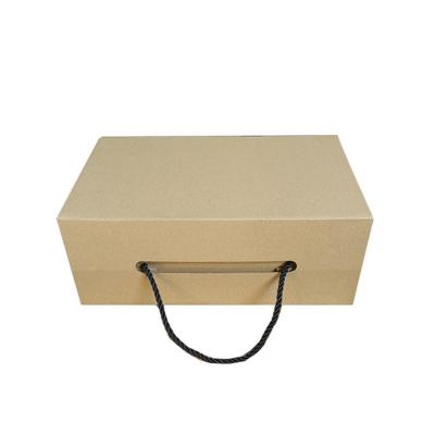 China Useful low price recyclable kraft paper shoe packaging hot sale useful box with custom logo and handle for sale