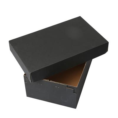 China Recyclable Hot Selling High Quality Customized Black Hardboard Paper Box For Shoe Packaging for sale