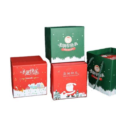 China Wholesale Customized Creative Cute Handmade Logo Hot Sale Christmas Cardboard Gift Packing Box With Handle for sale