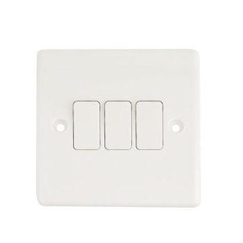 China Multi-Purpose Small Button 3 Gang 1 Way Light Switch for sale