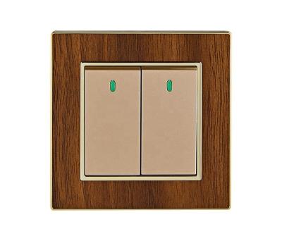 China Multi-Purpose Luxury Wooden Push Button Panel Switch 2 Way Wall Strip Grain Strip Home Wall for sale