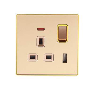 China Factory price DOMESTIC 13A switched socket with USB port 5.0V 2.1A for smart home for sale