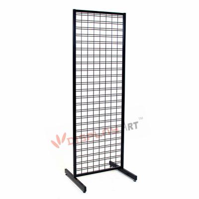 China Floor Display Rack Manufacturer Metal Gridwall Wire Display Rack With Low T Legs for sale