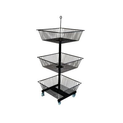 China 3 Tier Supermarket Metal Wire Locker Removable Display Rack for sale