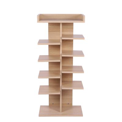 China Living Room Convertible Furniture Modern 6 Tier Wooden Shoe Rack and Book Shelves Rack for sale