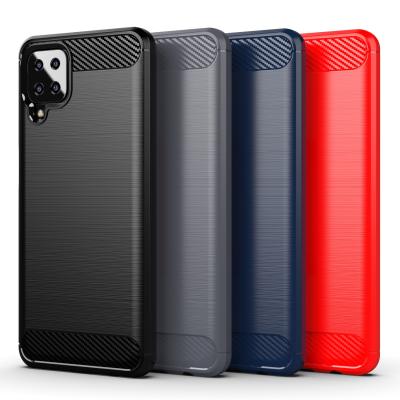 China Shockproof Suitable For Samsung M12 Brushed Matte Carbon Fiber Texture TPU Factory Price High Quality Mobile Phone Case For Samsung M12 for sale