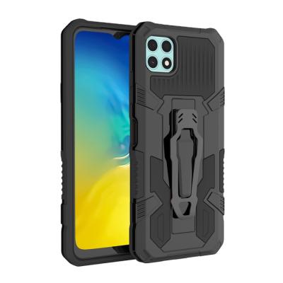 China New Design Anti-drop 2 in 1 Hybrid PC TPU Back Cut Out Shockproof Kickstand Cell Phone Case For Samsung Galaxy A22 for sale