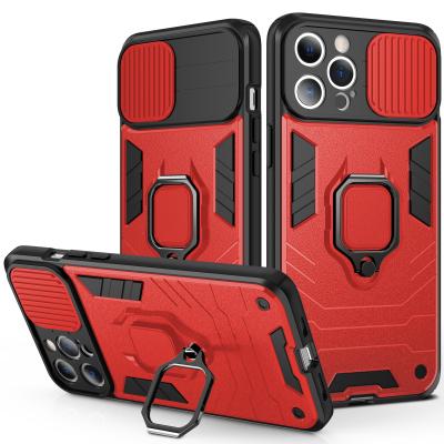 China Hot Amazon Armor Kickstand TPU+PC Anti-drop Phone Case For Samsung A32 5G Slide Camera Lens For Samsung for sale