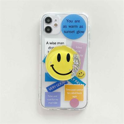 China New Anti-fall Fashion Product Cartoon Smile Face Cell Phone Case with Airbag Kickstand for vivo iQOO Z5 for sale