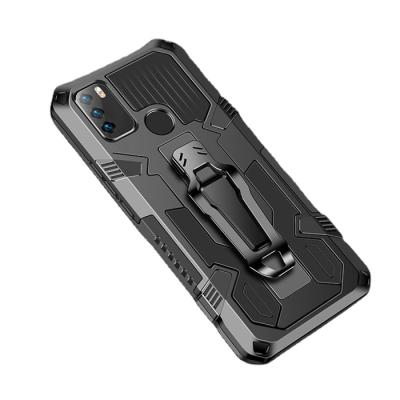 China New Anti-fall Model 2 In 1 PC+TPU Kickstand Holder Clip Phone Case Back Cover For Infinix Hot 9 Game for sale