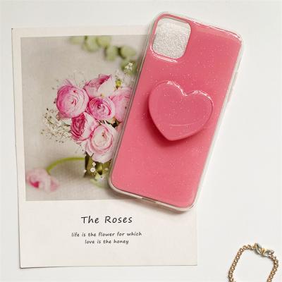 China Heart shockproof pure soft kickstand tpu cute color girls style mobile phone case for ZTE axon 30 5G for sale