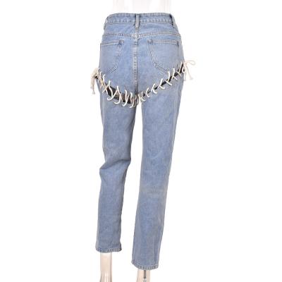 China Other 2022 new arrivals fashion brand women's pencil pants high waist sexy jeans with string for sale