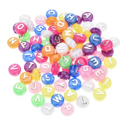 China 500g/bag 6*10mm Mixed Silver English Alphabet Beads DIY Charm Accessories New Color Acrylic Beaded Letters Silver for sale