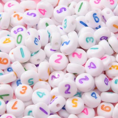 China 500g/bag Acrylic 4*7mm White Acrylic Letter Beads Mixed Color Number Alphabet DIY Charm Beaded Jewelry Making for sale