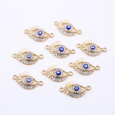 China CLASSIC diy accessories alloy enamel jewelry accessories enamel point diamond evil eyes for jewelry making materials for sale