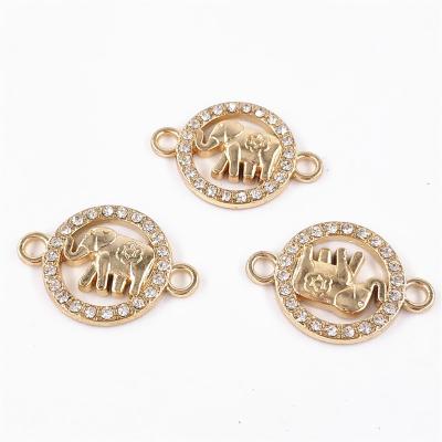 China CLASSIC diy accessories alloy jewelry gold accessories head diamond elephant pendant for jewelry making materials for sale