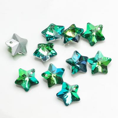 China 14mm Crystal Jewelry Material Charm Crystal Glass Beads Star Pendant For Jewelry Making Necklace Earrings for sale