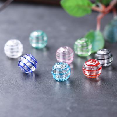 China Wholesale Crystal 12mm Silver Aluminum Wire Transfer Beads Murano Glass Beads Jewelry Winding Making for sale