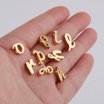 China METALS Latest Style Stainless Steel Art Letter Beads Loose Gold A-Z DIY Necklace Bracelet Making for sale