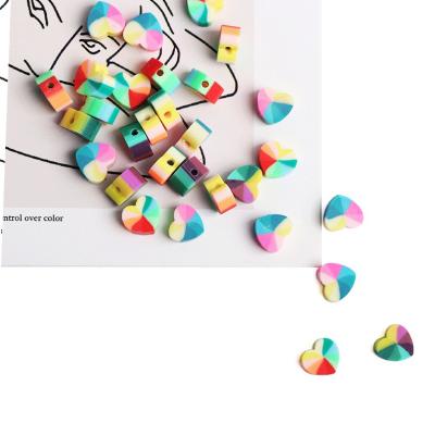 China 1000pcs/bag 2021 new fashion ceramic and popular polymer clay multicolor heart loose beading for jewelry making necklace bracelet for sale