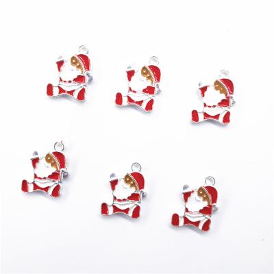 China CLASSIC diy custom alloy accessories enamel christmas santa charm pendant for jewelry making materials for sale