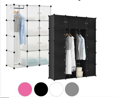 China (Others) DIY 9 Adjustable Cubes Clasp Transparent Sandy With Door White Square Plastic Storage Cabinet for sale