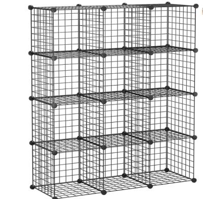 China 4 Layer Closet Hoop Metal Diy Shoe Cabinet Wire Storage Viable Cube for sale