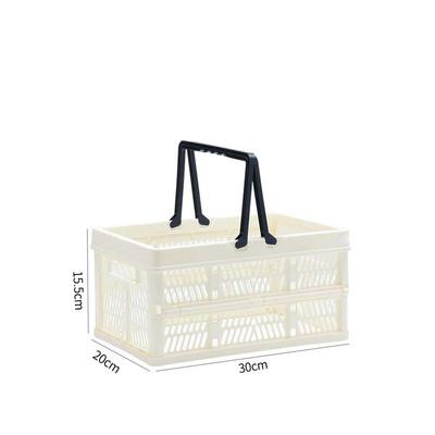 China Viable Supermarket Fruit Food Clothes Wholesale Foldable Shopping Egg Basket Picnic Vented Containers Plastic Foldable Basket for sale