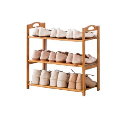 China Modern Simple Cabinet 3 Tier Household Bamboo Wooden Shoe Rack Organizer For Home for sale