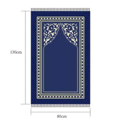 China Wholesale Washable Luxury Mosque Carpet Ramadan Padded Islamic Prayer Blanket for sale