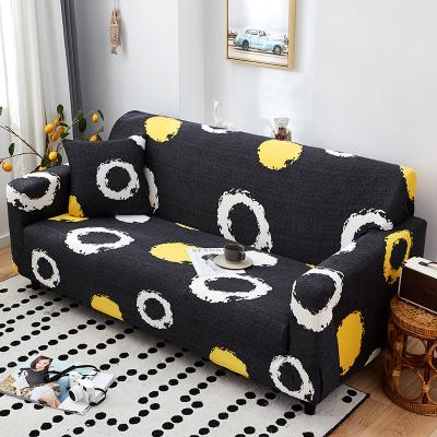 China Wholesale 100%Polyester Anti Slip Printed Sofa Cover Europe L Shape 5 Seat With Elastic for sale