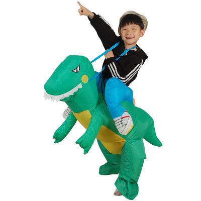 China Wholesale High Quality Crazy Jurassic Party Halloween Carnival Kids Riding Inflatable Dinosaur Costume For Parties for sale